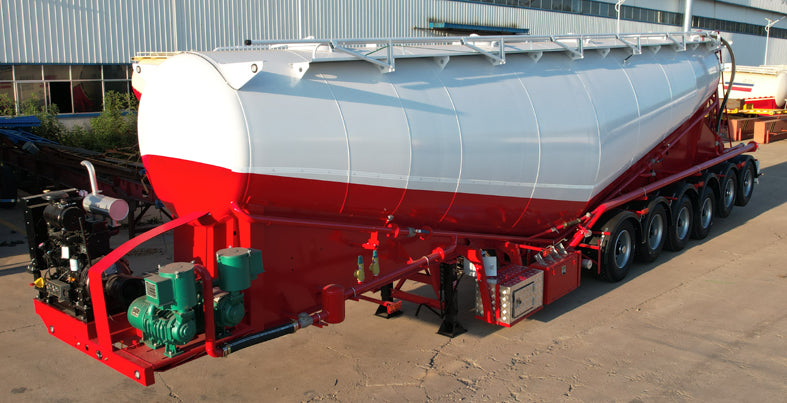 Medium density powder material transportation semi-trailer