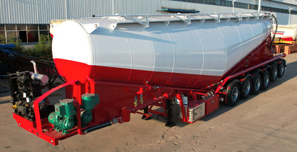 Medium density powder material transportation semi-trailer