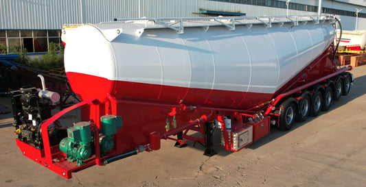 Medium density powder material transportation semi-trailer