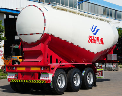 Medium density powder material transportation semi-trailer