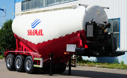 Medium density powder material transportation semi-trailer