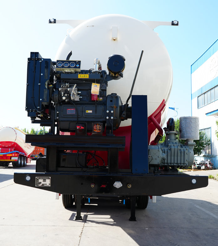 Medium density powder material transportation semi-trailer