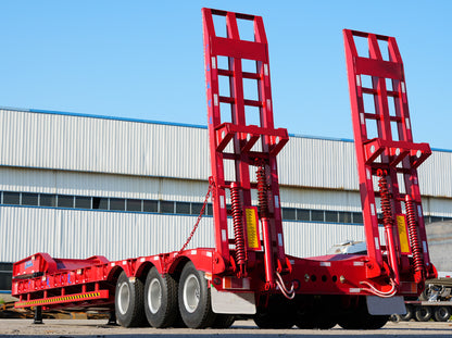Heavy duty low flatbed transport semi-trailer