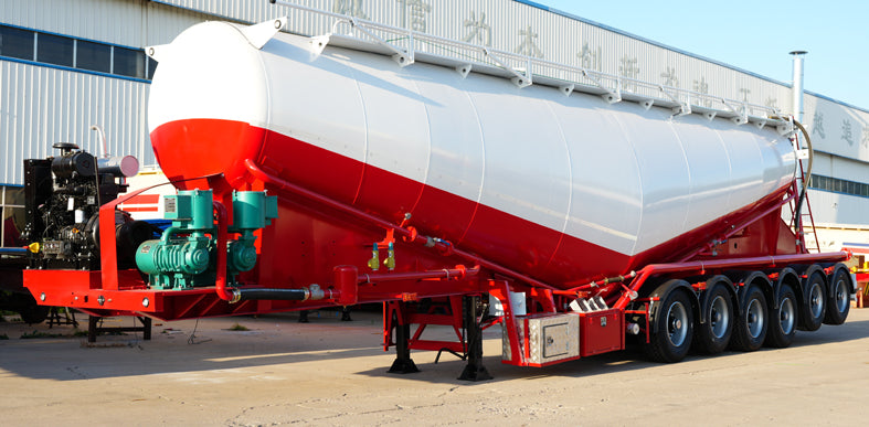 Medium density powder material transportation semi-trailer