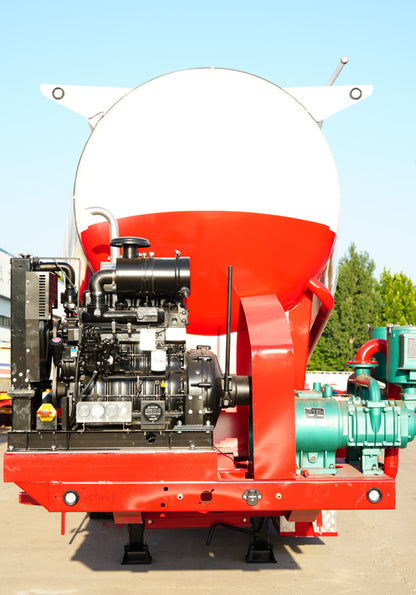 Medium density powder material transportation semi-trailer