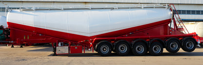 Medium density powder material transportation semi-trailer