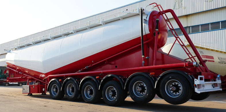 Medium density powder material transportation semi-trailer